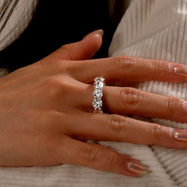 Alaia | Unique Round Cut Eternity Wedding Band For Women