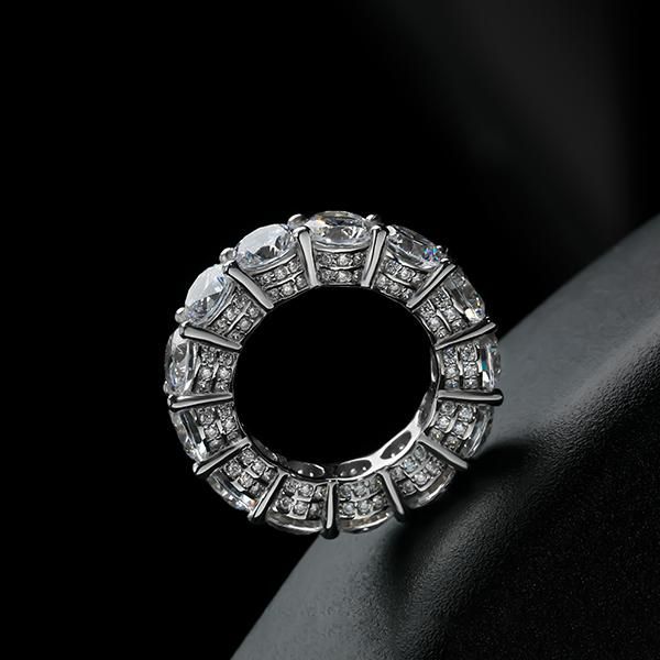Alaia | Unique Round Cut Eternity Wedding Band For Women