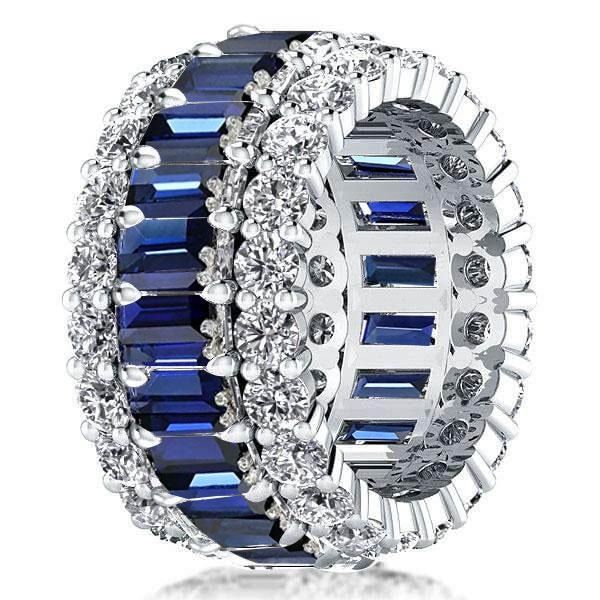 Campbell | Blue Sapphire Eternity Wedding Band For Women Anniversary Ring