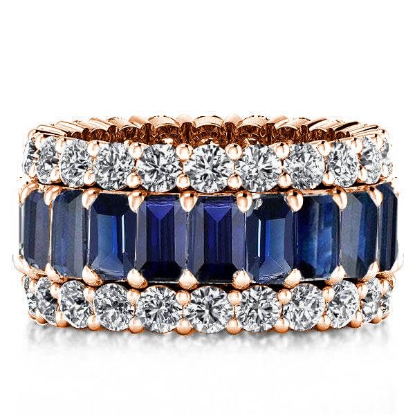 Campbell | Blue Sapphire Eternity Wedding Band For Women Anniversary Ring
