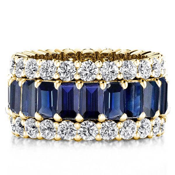 Campbell | Blue Sapphire Eternity Wedding Band For Women Anniversary Ring