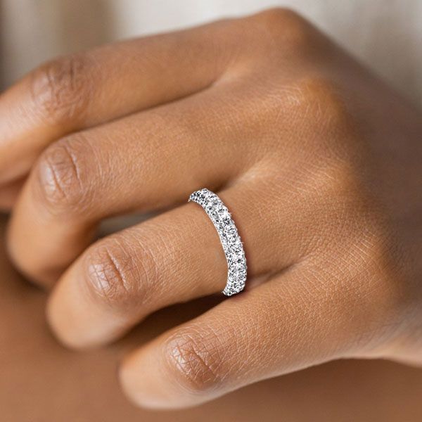 Kiara | Eternity Created White Sapphire Wedding Band(2.22 CT. TW.)
