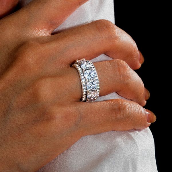 Joanna | Triple Row Cushion Cut Wedding Band