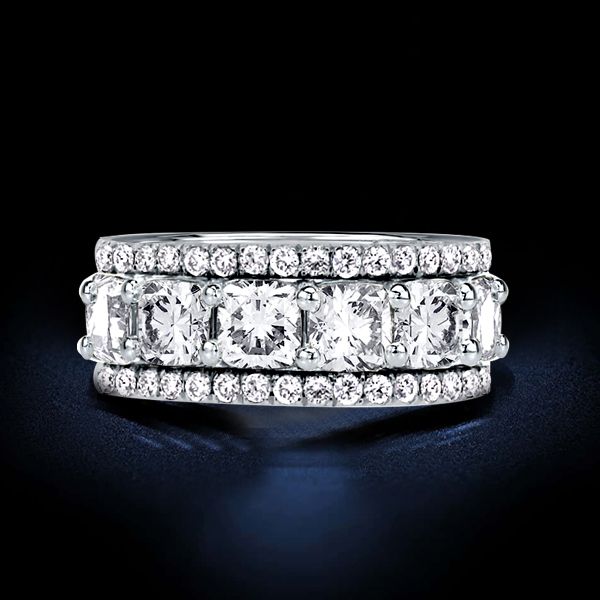 Joanna | Triple Row Cushion Cut Wedding Band