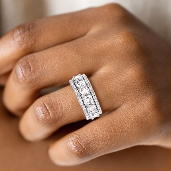 Joanna | Triple Row Cushion Cut Wedding Band