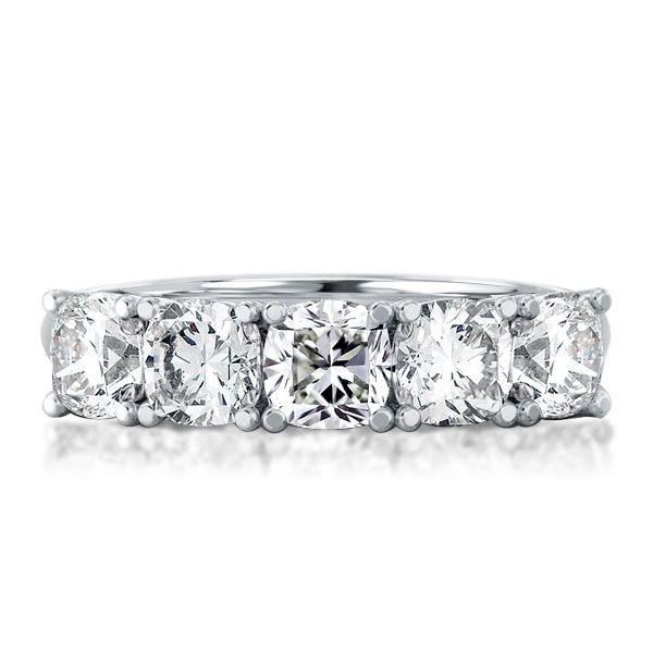 Blakely | Five Stone Half Eternity Cushion Cut Wedding Band