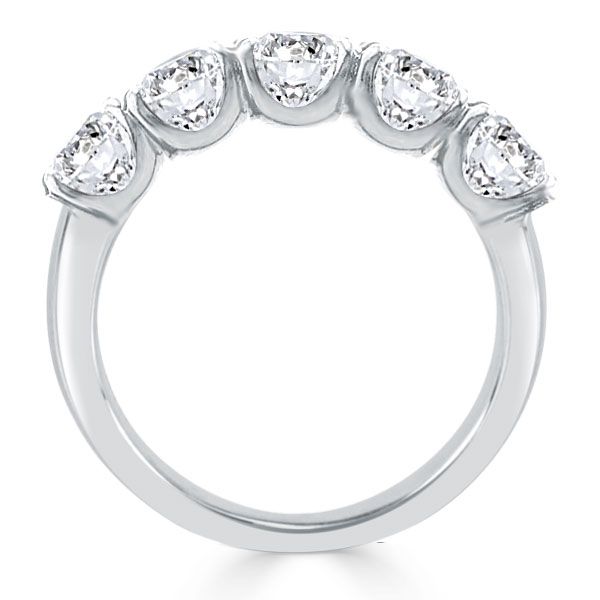 Blakely | Five Stone Half Eternity Cushion Cut Wedding Band