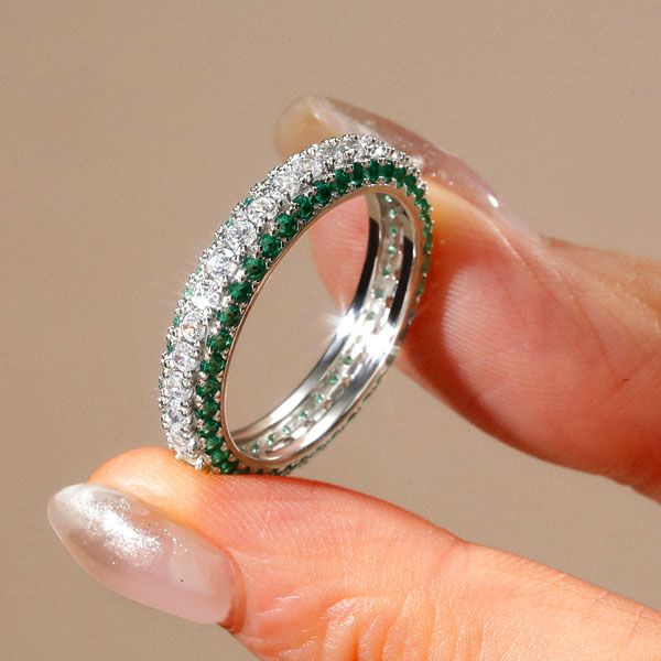 Kiara | Eternity Created White Sapphire Wedding Band(2.22 CT. TW.)