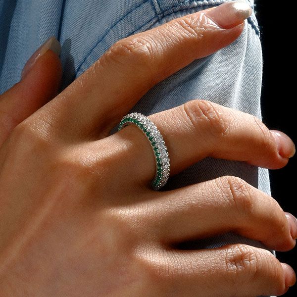 Cataleya | Micro Pave Band Ring Eternity Wedding Band For Women