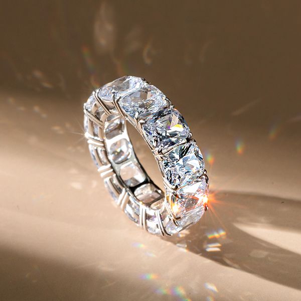 Aila |Cushion Cut Eternity Band Affordable Wedding Ring