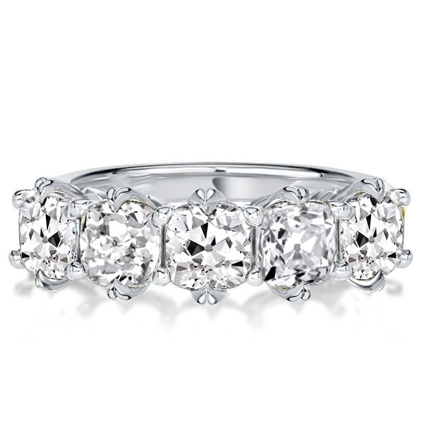 Saanvi | Five Stone Cushion Cut Wedding Band