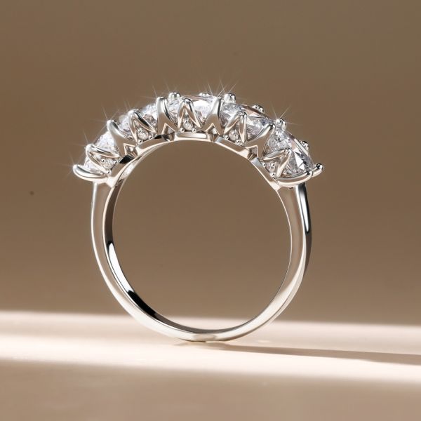 Saanvi | Five Stone Cushion Cut Wedding Band