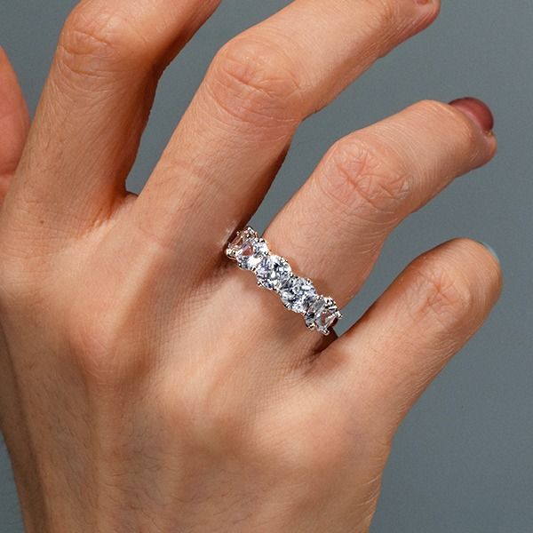 Saanvi | Five Stone Cushion Cut Wedding Band
