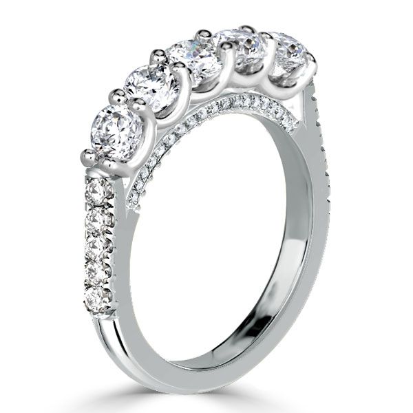 Honey | Five Stone Half Eternity Band Wedding Band For Women