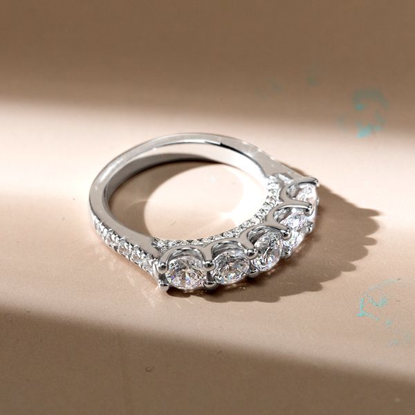 Honey | Five Stone Half Eternity Band Wedding Band For Women