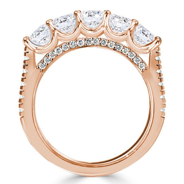 Honey | Five Stone Half Eternity Band Wedding Band For Women