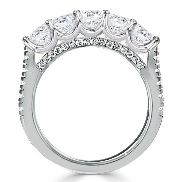 Honey | Five Stone Half Eternity Band Wedding Band For Women