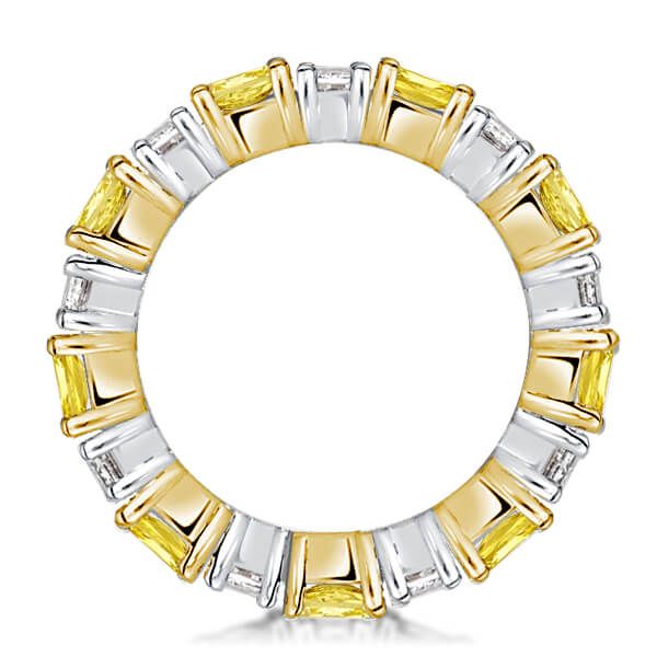 Seraphina | Two Tone Radiant Cut Yellow & White Sapphire Wedding Band