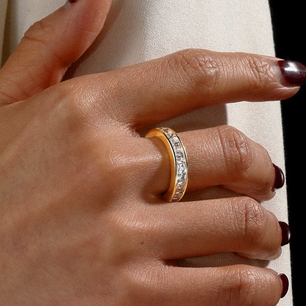 Lakelyn | Asscher Cut Eternity Wedding Band For Women