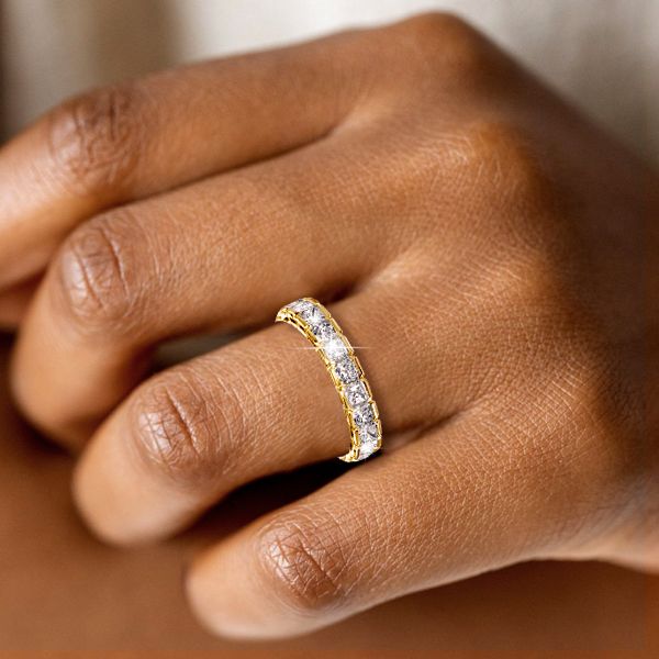 Yareli | Bezel Setting Radiant Eternity Wedding Band For Women
