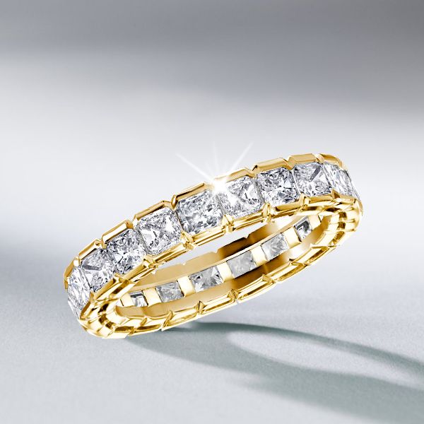 Yareli | Bezel Setting Radiant Eternity Wedding Band For Women
