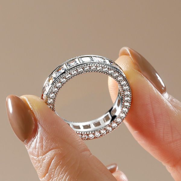 Remy | Princess Cut Eternity Wedding Band Channel Set Band Ring