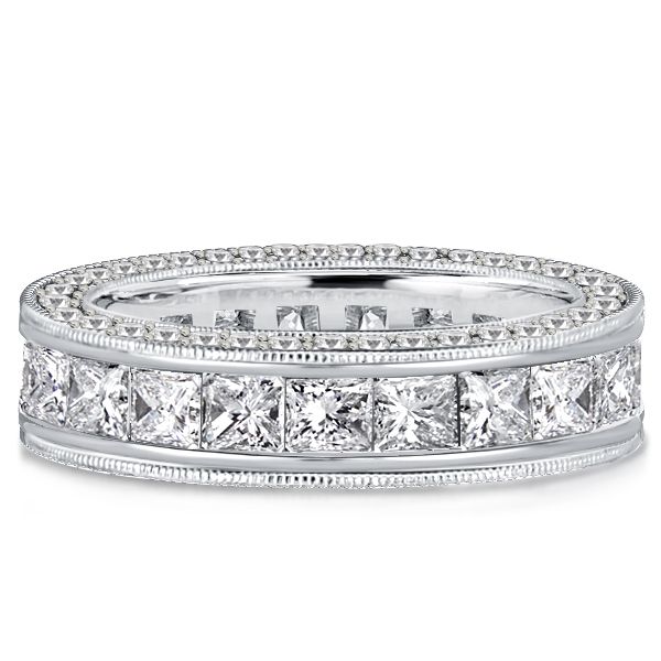 Remy | Princess Cut Eternity Wedding Band Channel Set Band Ring