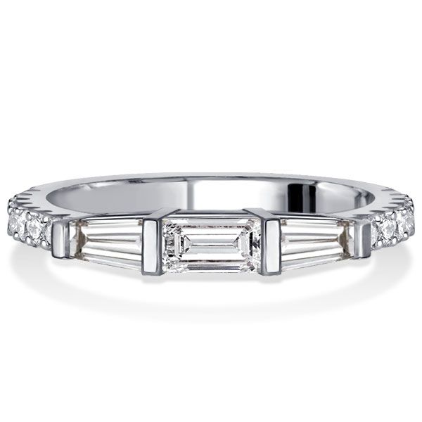 Nyomi | Baguette Dainty Wedding Band For Women Anniversary Ring