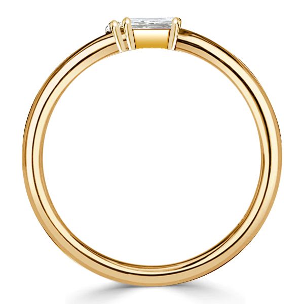 Kenzie | Baguette Cut Classic Wedding Band Morse Code Ring