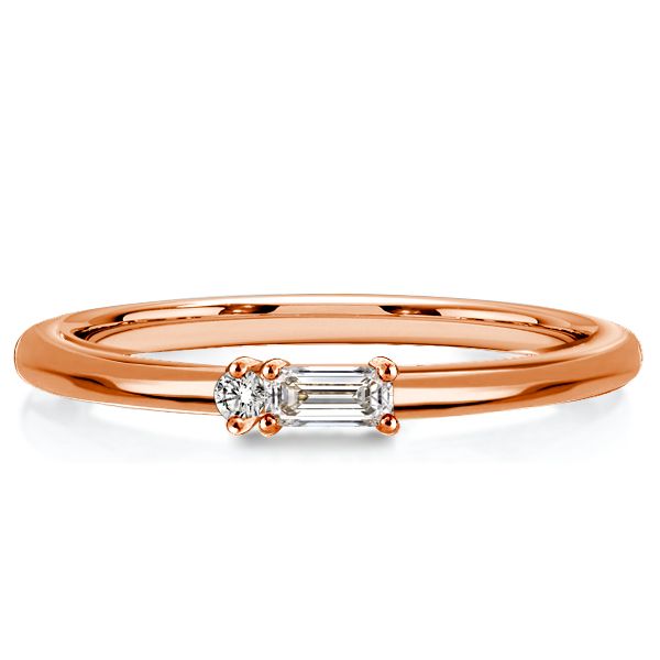 Kenzie | Baguette Cut Classic Wedding Band Morse Code Ring