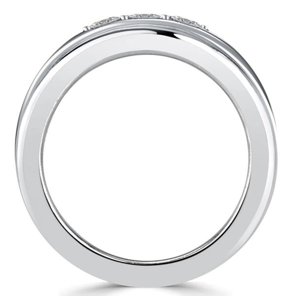 Arely | Triple Row Blue Sapphire Wedding Band Ruby Ring