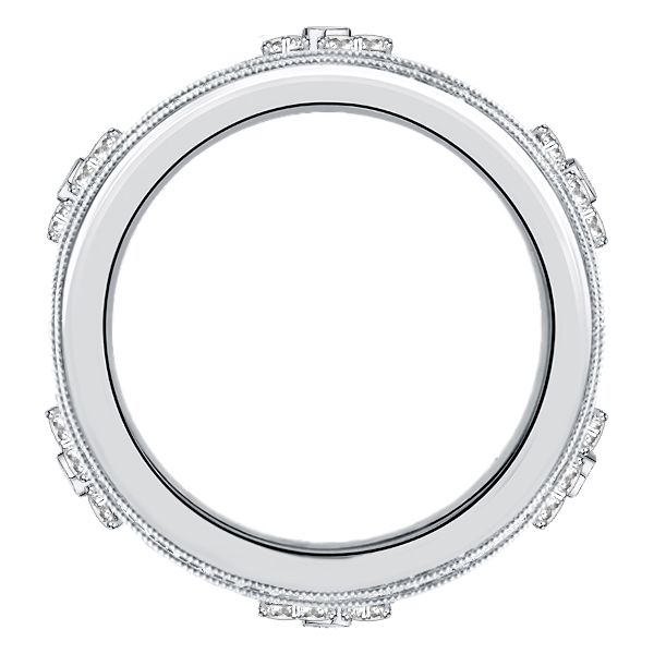 Faith | White Sapphire Floral Eternity Band In Sterling Silver