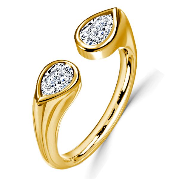 Brynn | Droplet Pear Cut Open Ring Open Wedding Band