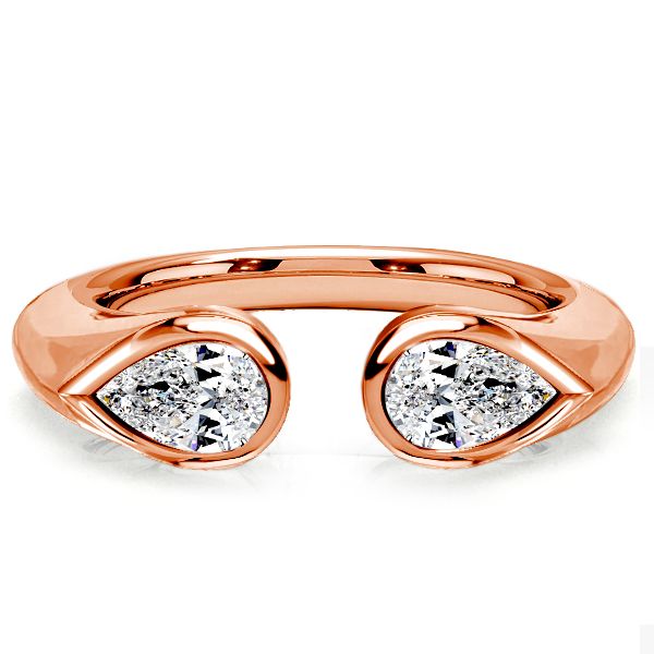 Brynn | Droplet Pear Cut Open Ring Open Wedding Band