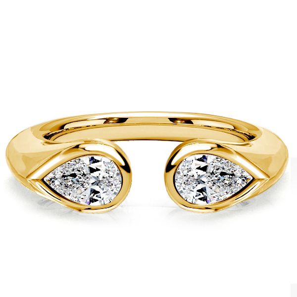 Brynn | Droplet Pear Cut Open Ring Open Wedding Band
