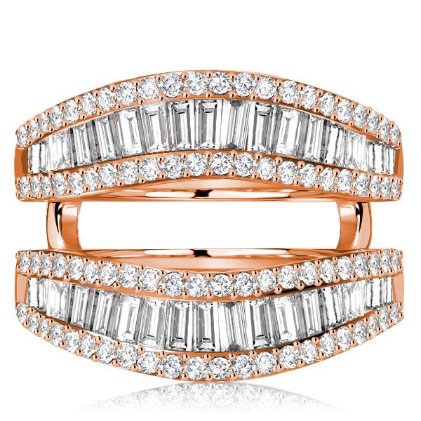 Gracie | Baguette Cut Ring Guard Enhancer Wedding Band Sterling Silver Rings