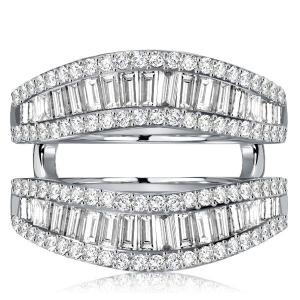 Gracie | Baguette Cut Ring Guard Enhancer Wedding Band Sterling Silver Rings