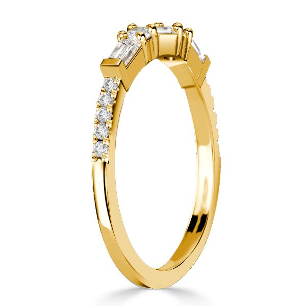 Clare | Baguette & Round Cut Half Eternity Wedding Band Classic