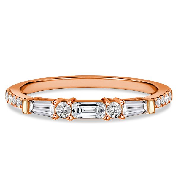 Clare | Baguette & Round Cut Half Eternity Wedding Band Classic