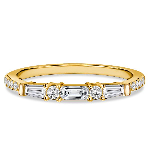 Clare | Baguette & Round Cut Half Eternity Wedding Band Classic