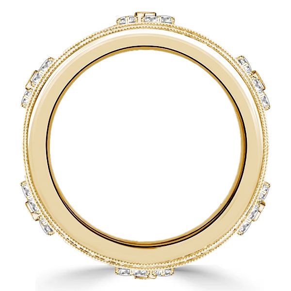 Elsa | Golden Floral Filigree Eternity Band Vintage Wedding Band For Women