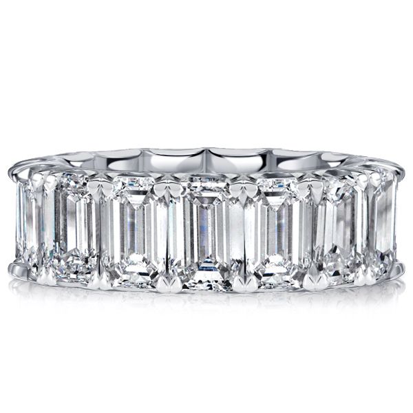 Nancy | U-prong Emerald Cut Eternity Wedding Band For Women
