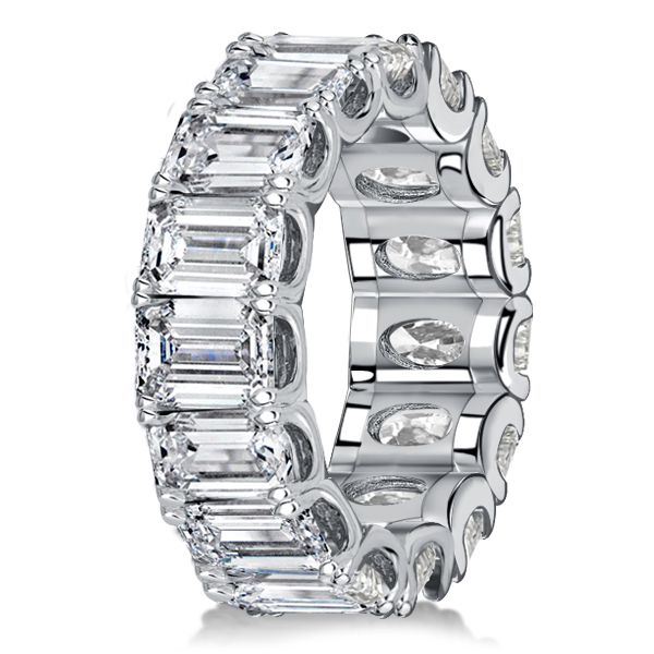 Nancy | U-prong Emerald Cut Eternity Wedding Band For Women