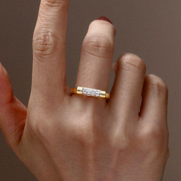 Madalyn | Unique Baguette Cut Flip Ring Anniversary Band For Women