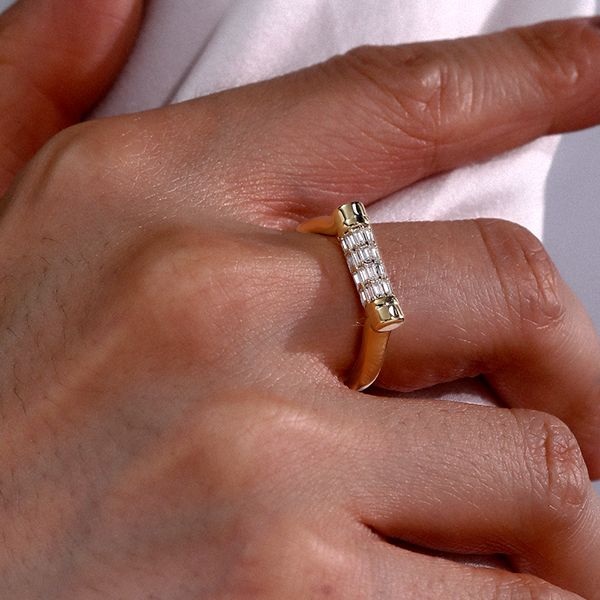 Madalyn | Unique Baguette Cut Flip Ring Anniversary Band For Women