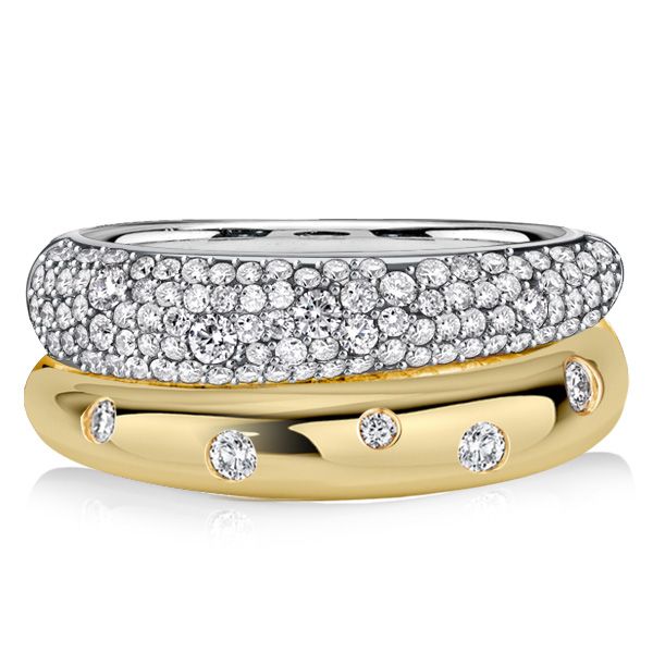 Quinn | Unique Double Band Ring White Sapphire Bands Anniversary