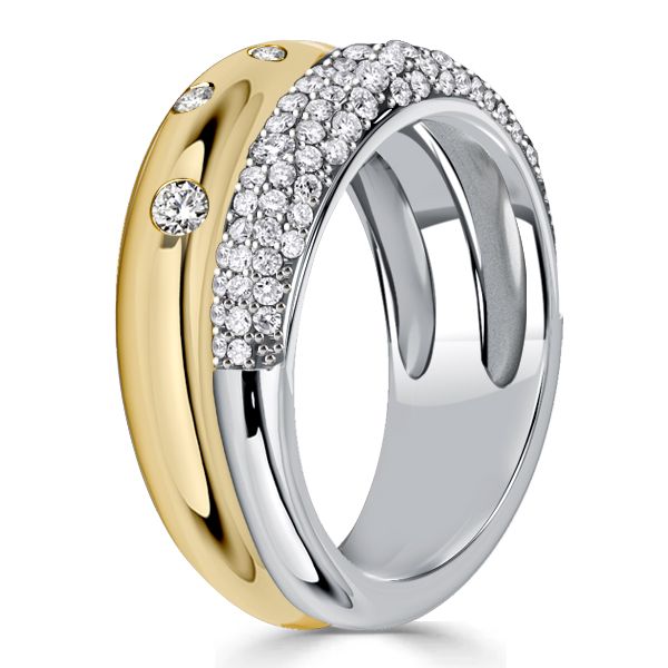 Quinn | Unique Double Band Ring White Sapphire Bands Anniversary