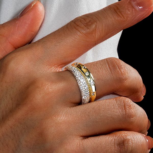 Quinn | Unique Double Band Ring White Sapphire Bands Anniversary