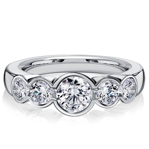 Stevie | Bezel Set Five Stone Engagement Ring Promise Ring