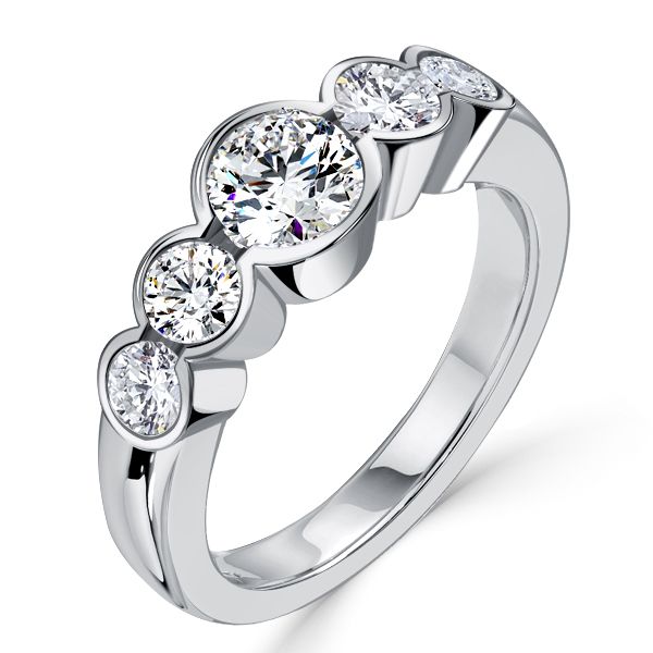 Stevie | Bezel Set Five Stone Engagement Ring Promise Ring